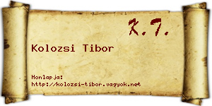Kolozsi Tibor névjegykártya